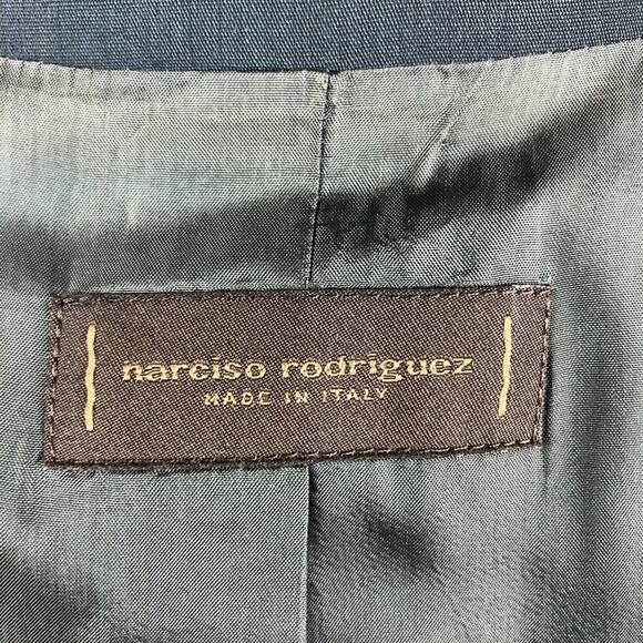 Narciso Rodriguez Dark Teal Blue  Blazer Jacket made in Italy from 100% wool  8 - Picture 13 of 14